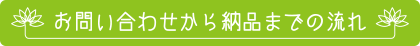 問い合わせから納品までの流れ